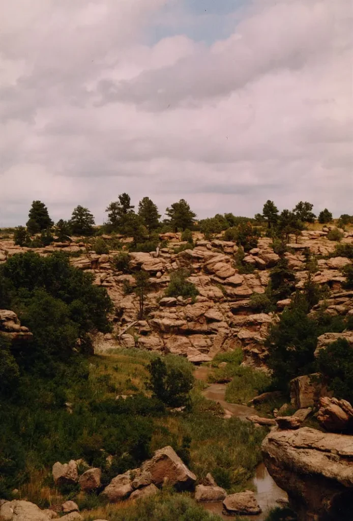 A 60 ft. high canyon wall