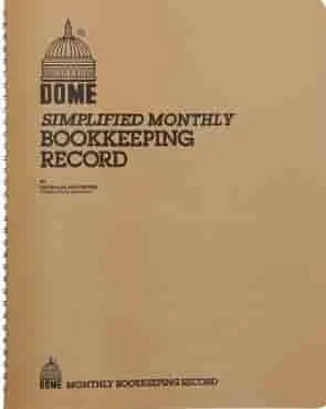 Image of the popular accounting book 'Dome Monthly Bookkeeping Record'