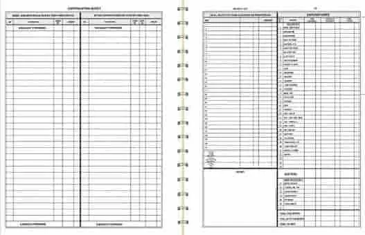 Image of the pages inside the popular accounting book 'Dome Monthly Bookkeeping Record'