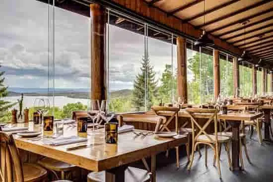 View of Grand Lake, Colorado from a restaurant in the village of Grand Lake