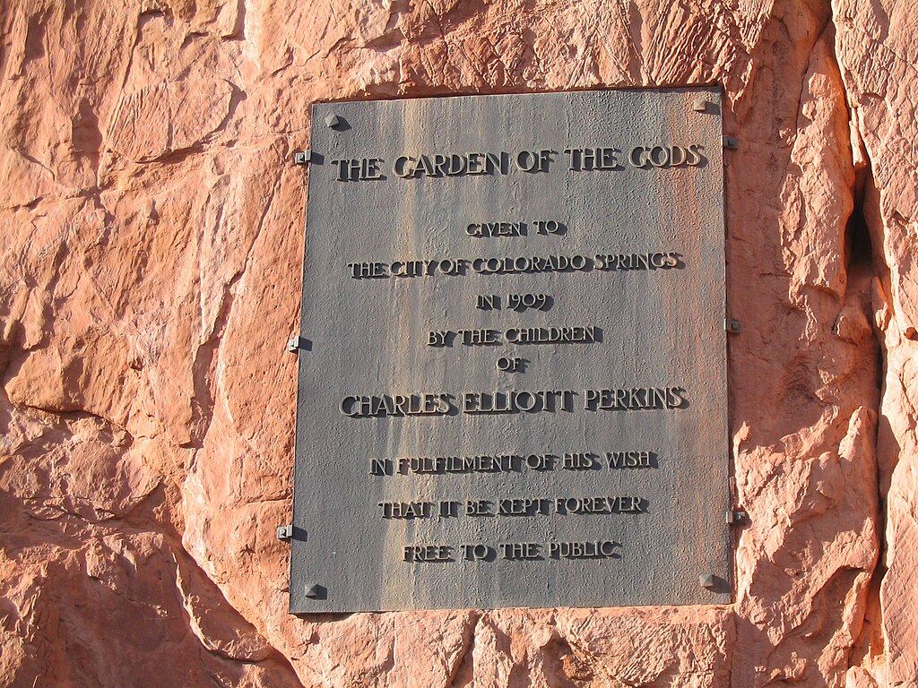 Garden of the Gods Dedication Plaque.