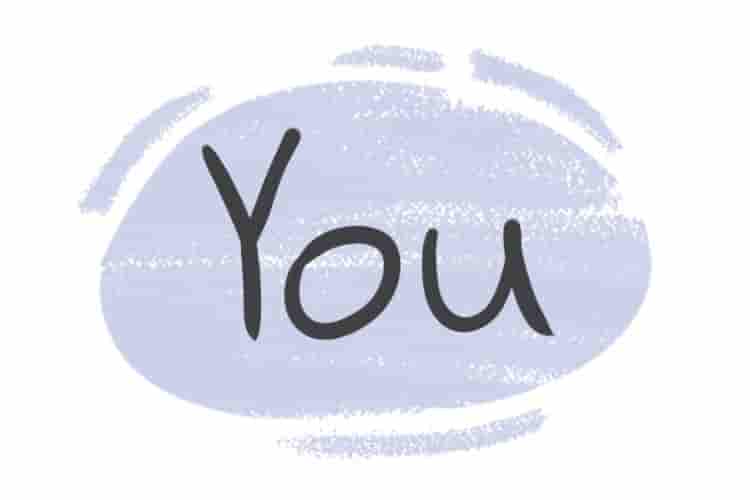 The word 'You' with a bluish gray abstract background