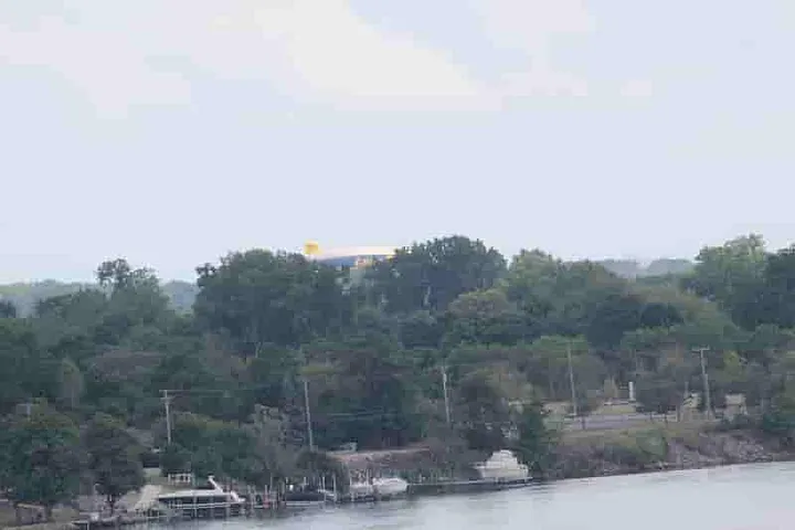 Goodyear Blimp about to dock