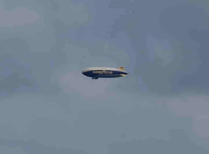 A Goodyear Blimp on its way to Detroit