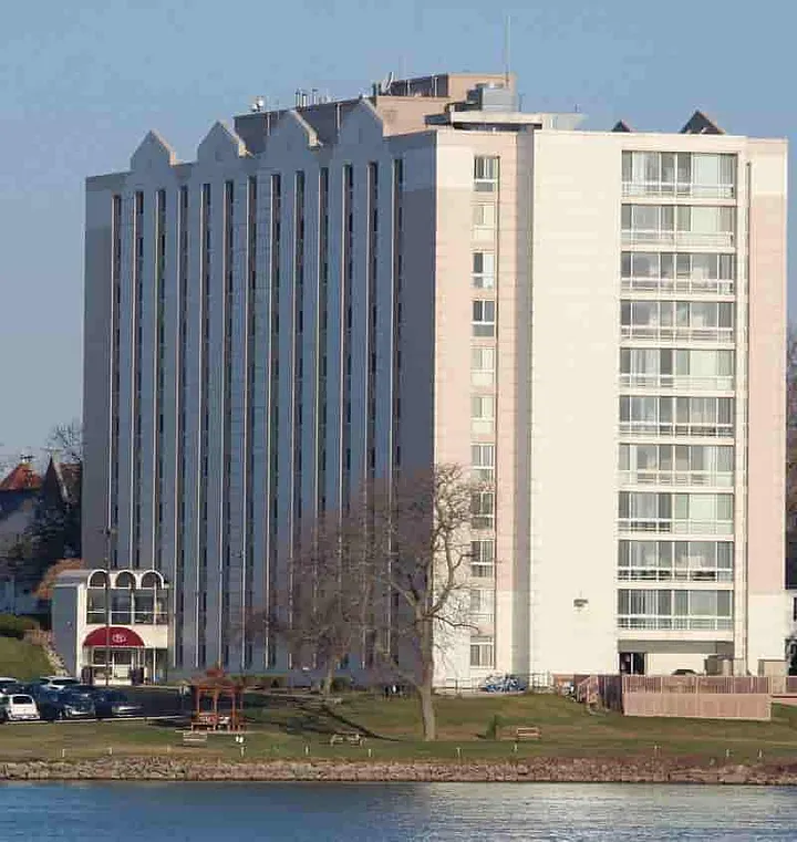 11 floor high-rise creates a canyon -like wall with updrafts that helps raptors soar to a higher altitude 