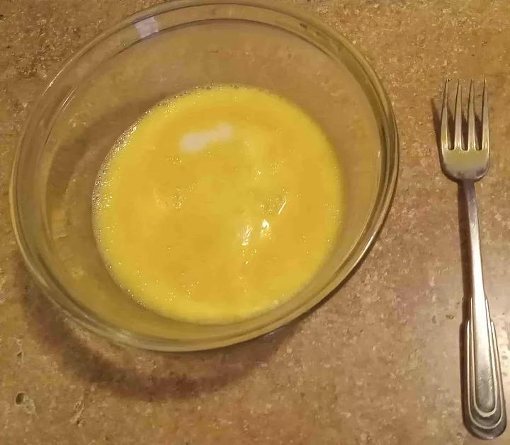 Slightly mixed scrambled eggs